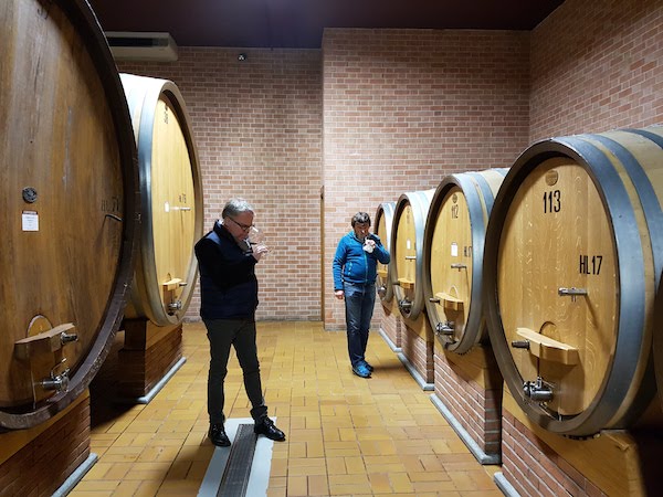 James tasting with Roberto Conterno, owner of the legendary Giacomo Conterno estate, in January, 2018. His Barolo Monfortino 2014, to be officially reviewed next year, could very well be a 100-point wine.