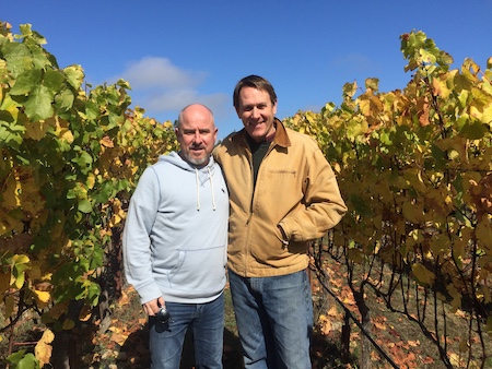 Nick Stock & Ted Lemon checking out the vineyard.